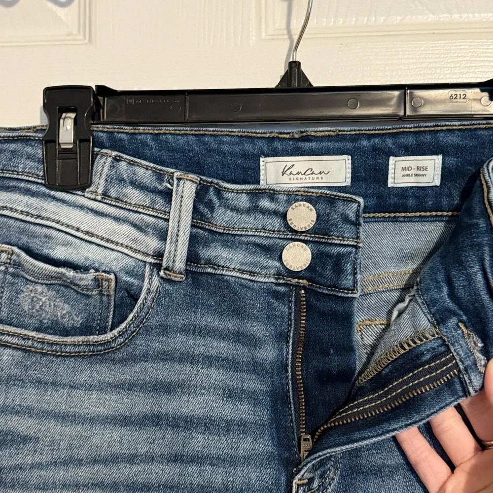 Distressed Hem Skinny Jeans - Picture 2 of 6